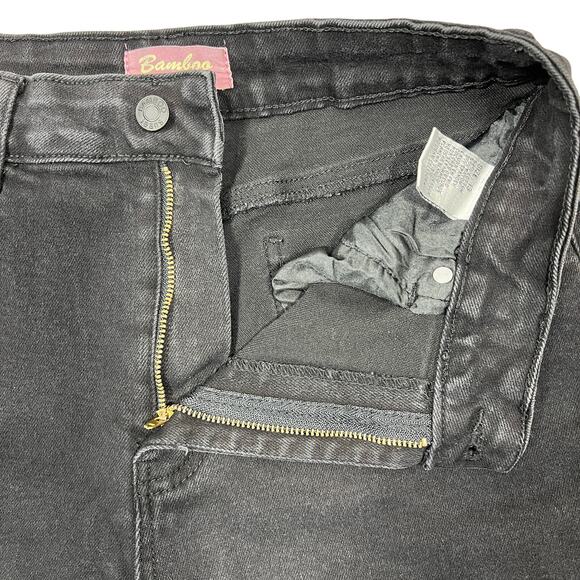 Bamboo Original Denim Black Cutoff Jean Shorts Sz 13 Grunge Stretch Denim Jorts - Picture 4 of 9